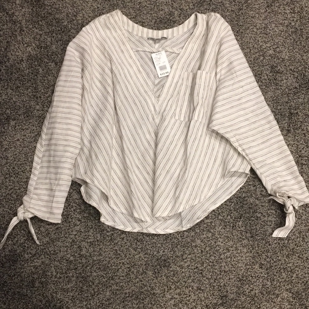 Brown striped linen shirt